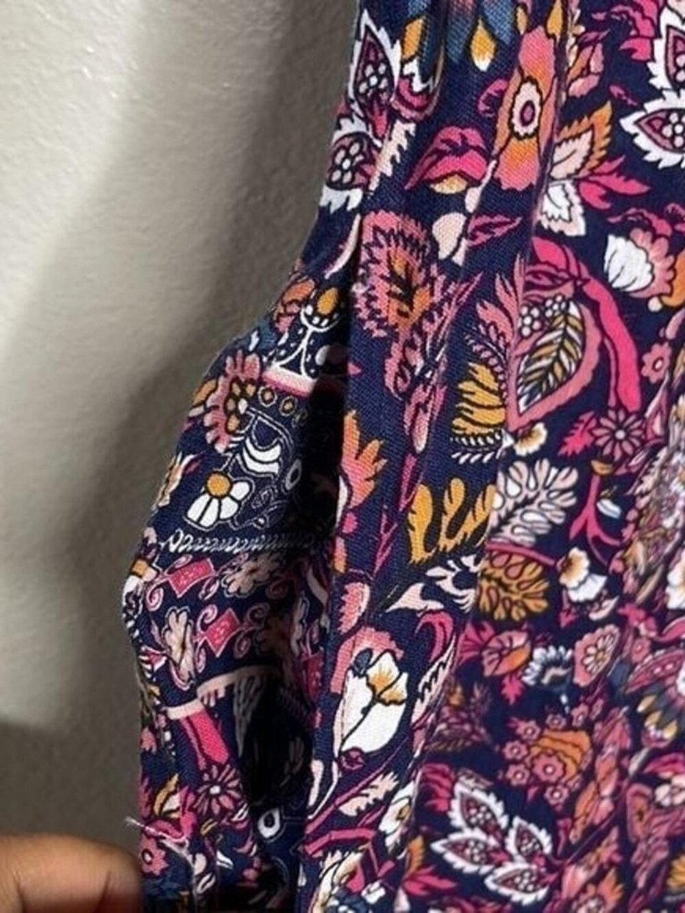 Linen Blend Floral Print Dress